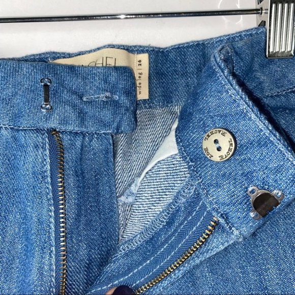 Rachel Rachel Roy Denim Cropped Wide Leg High Rise Cotton Blue pants - Picture 8 of 9